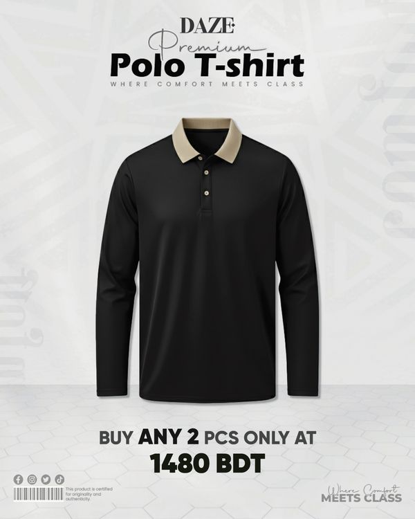 PL07F China Micro Spandex Full Sleeve Polo
