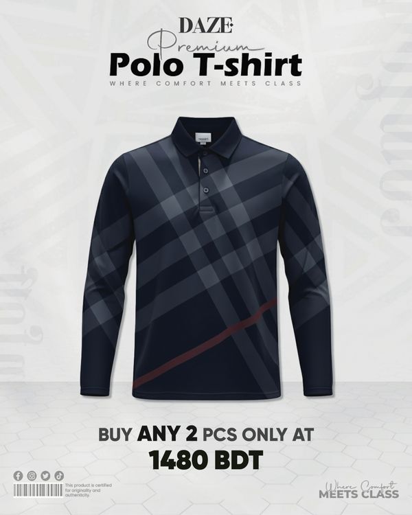 PL06F China Micro Spandex Full Sleeve Polo