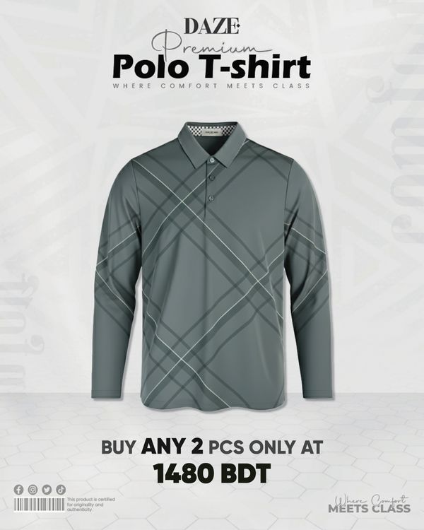 PL04F China Micro Spandex Full Sleeve Polo