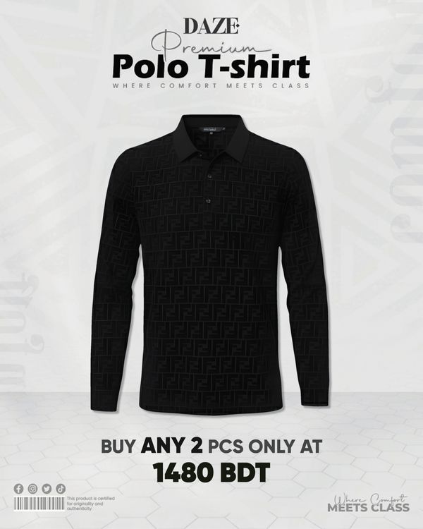 PL08F China Micro Spandex Full Sleeve Polo