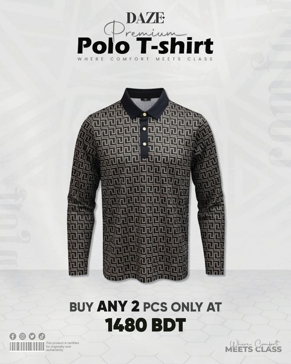 PL09F China Micro Spandex Full Sleeve Polo