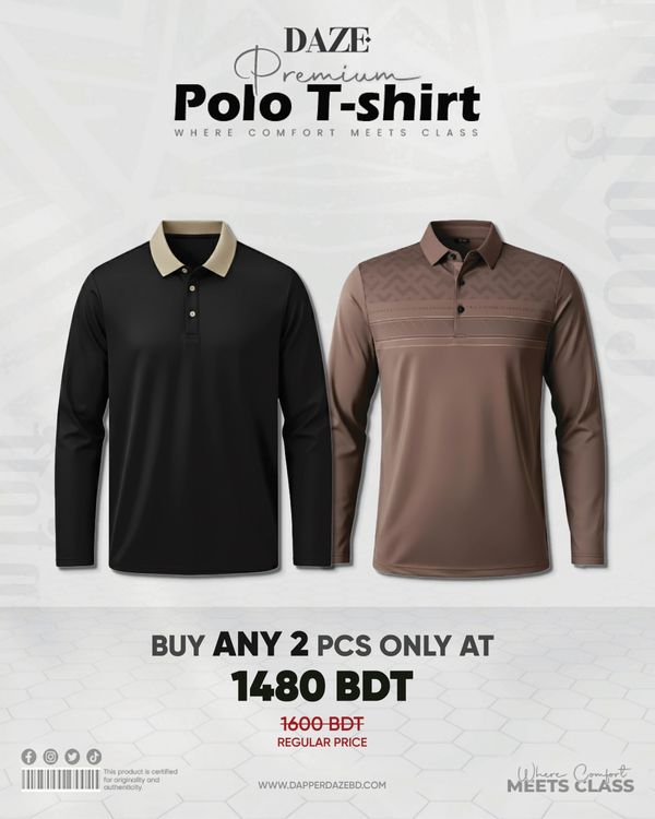 PL24F China Micro Spandex Full Sleeve Polo