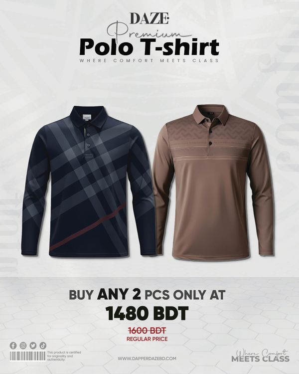 PL28F China Micro Spandex Full Sleeve Polo