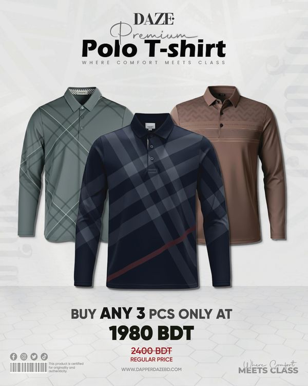 PL32F China Micro Spandex Full Sleeve Polo