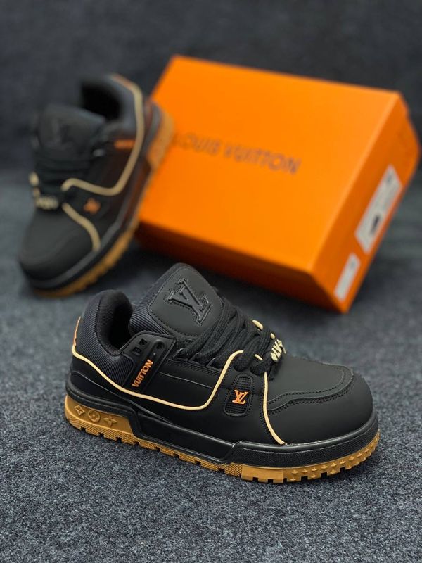 Louis Vuitton Trainer Maxi Black Brown Suede