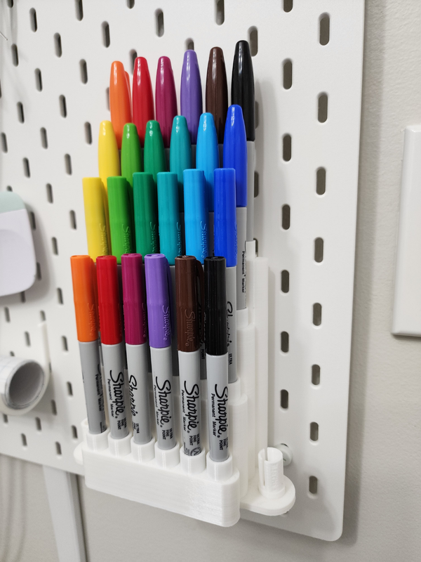 Pegboard Marker Holder – Stepped Pen Organizer | IndecorBD