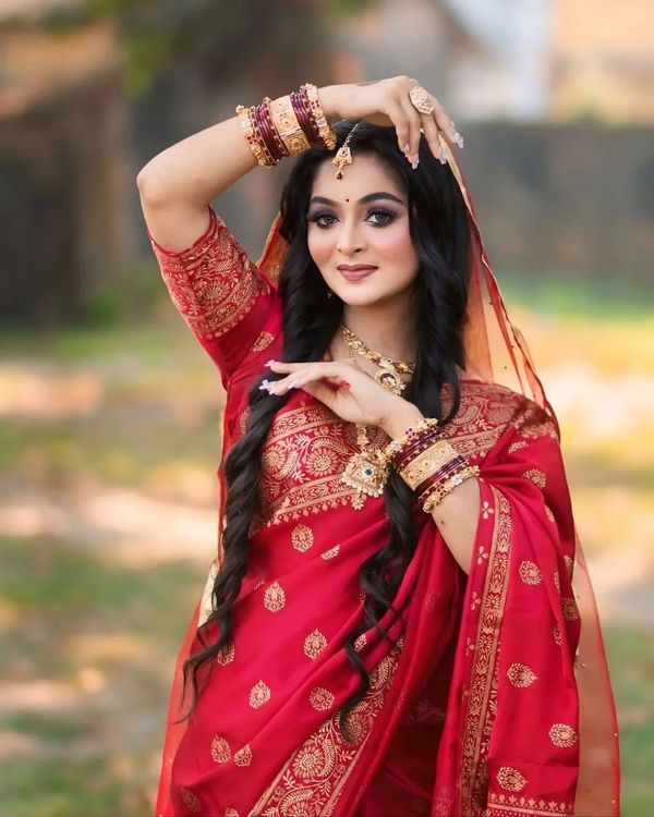 Silk Skin Print Sharee with Blouse Piece