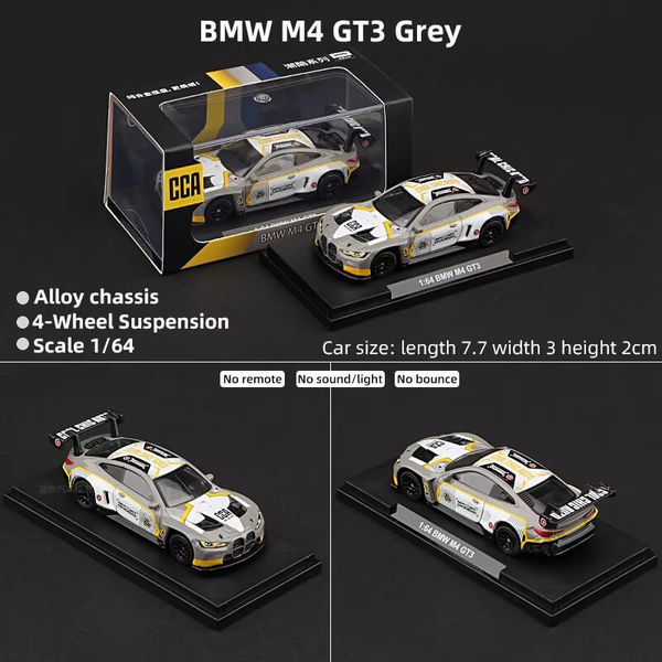 CCA 1:64 BMW M4 GT3 Grey CCA Version Alloy Die-Cast Model Car