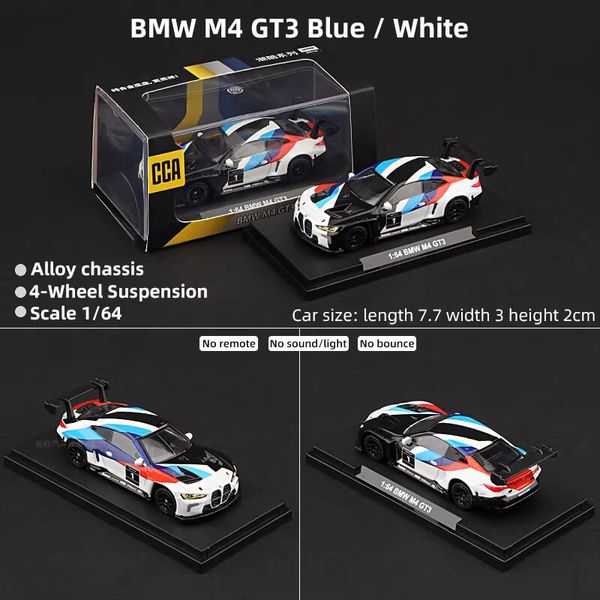 CCA 1:64 BMW M4 GT3 Blue/White Alloy Die-Cast Model Car