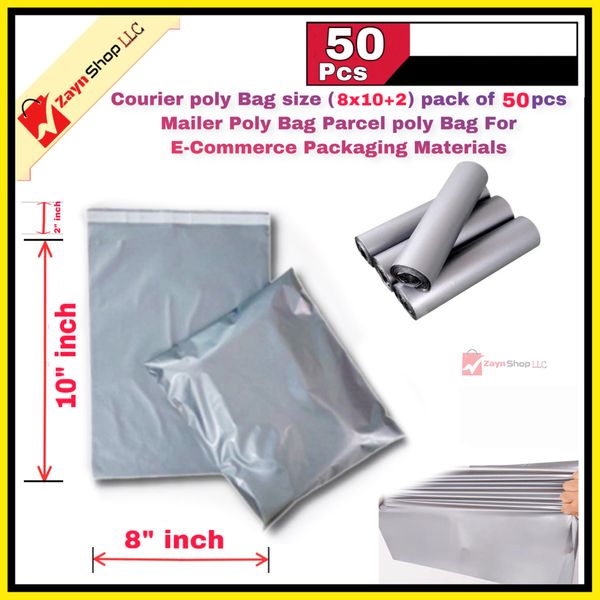 Courier poly Bag size (8x10+2) pack of 50 pcs Mailer Poly Bag Parcel poly Bag For E-Commerce Packaging Materials