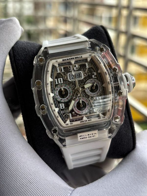 Richard Millie Mclaren Full White Grey Dial