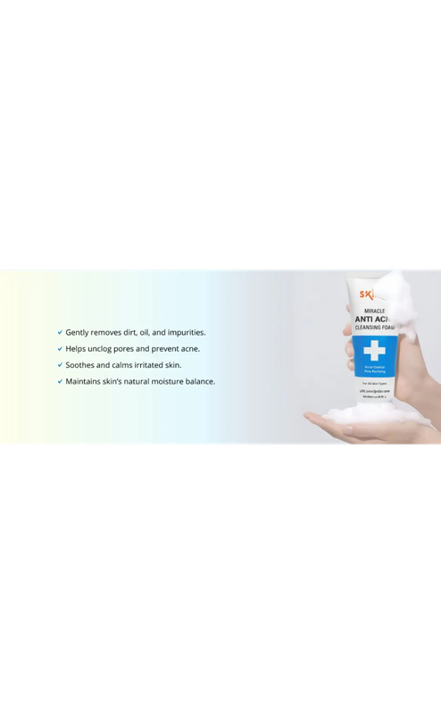 skin’O Miracle Anti Acne Cleansing Foam 100 ml - Image 4