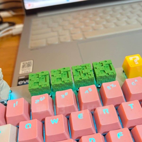 Minecraft Block 3D Printed Keycaps - Set of 4 Keys