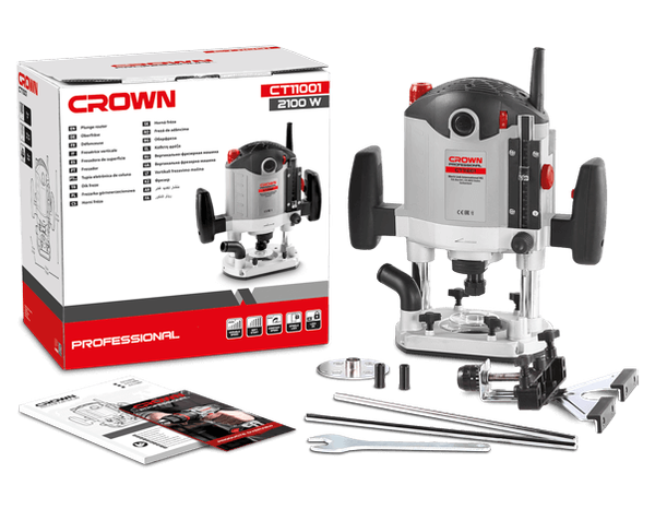 CROWN Professional Plunge Router, 2100W, 12mm; CT11001