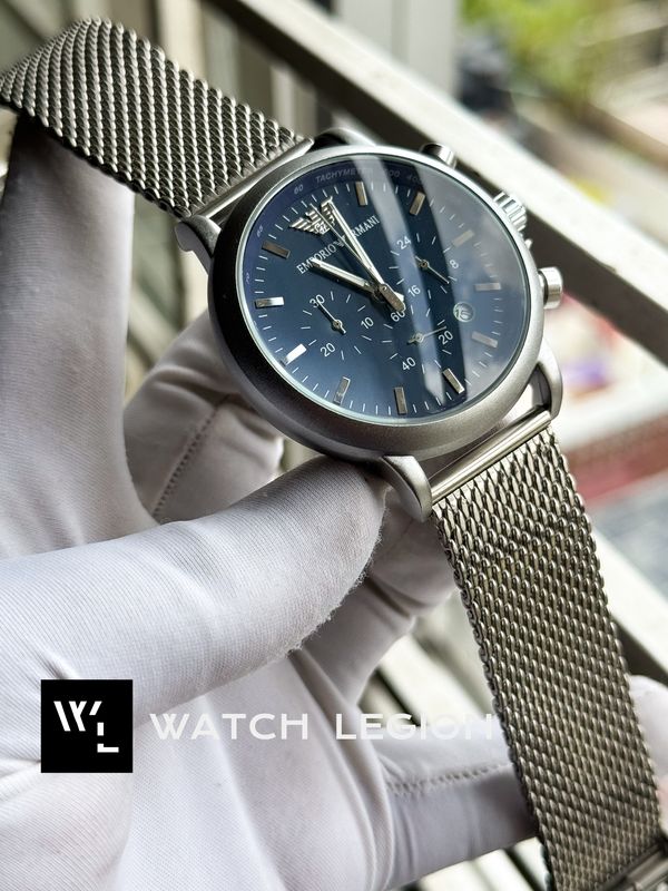 ARMANI MESH CHAIN MATT BLUE DIAL