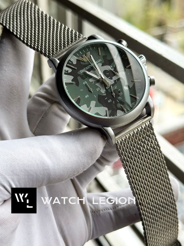 ARMANI MESH CHAIN MATT CAMOUFLAGE DIAL