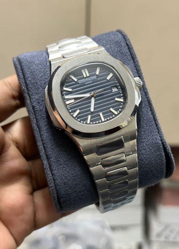 PATEK AUTO (AAA) NAVY BLUE DIAL SILVER BODY