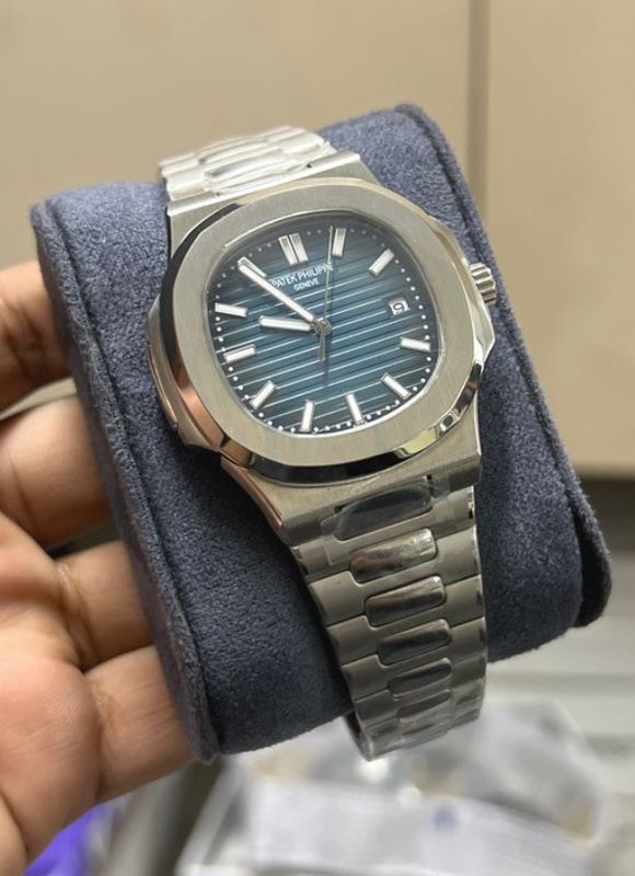 PATEK AUTO (AAA) GRADIENT BLUE DIAL SILVER BODY