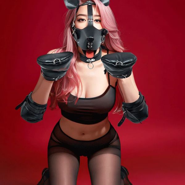 K9 Adult BDSM Dog Slave All-In-One Complete Kit for Him Her Bondage Restraints Punishment Props with Role Play Accessories Toys