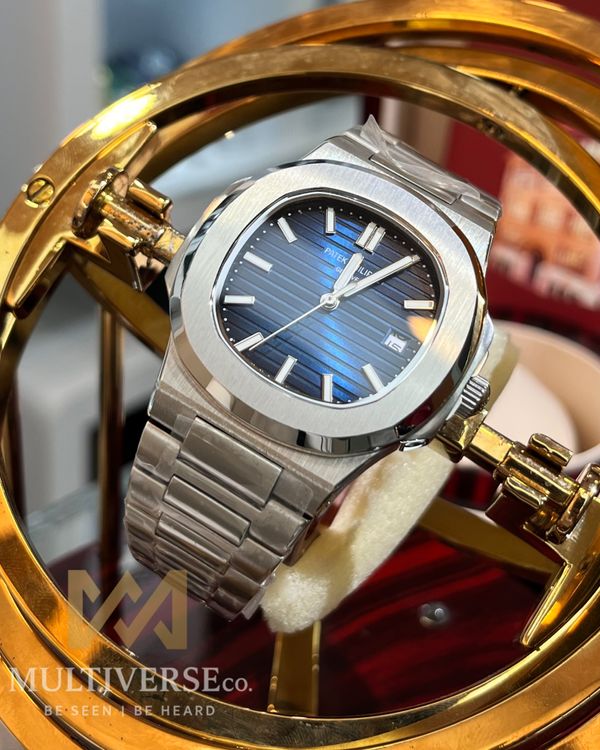 PATEK PHILIPPE NAUTILUS | EUROPEAN STANDARD | AUTOMATIC | SILVER CASE BLUE DIAL