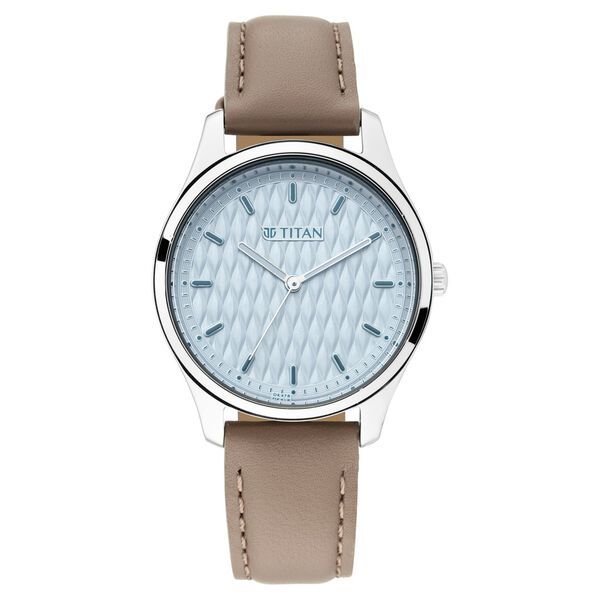 TITAN Women’s Leather Strap Analog Watch - 2639SL05
