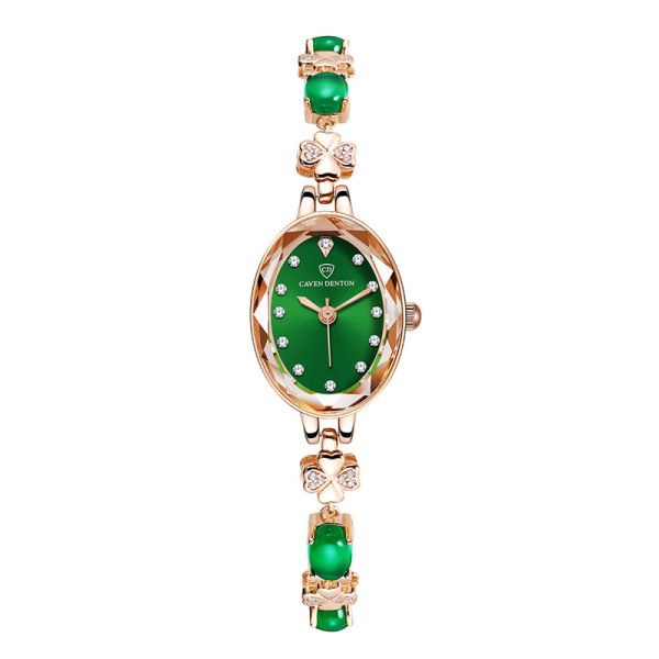 Waterproof Emerald Decorative Bracelet Watch