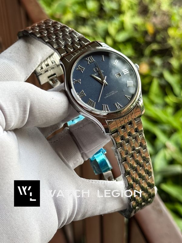 OMEGA DE VILLE FULL SILVER BLUE DIAL SWEEP