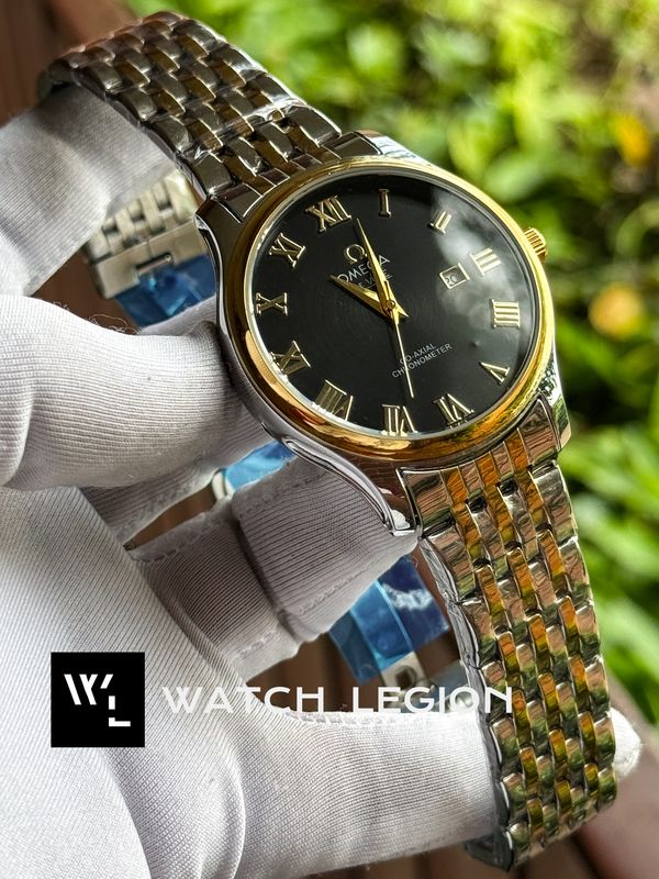 OMEGA DE VILLE TWO TONE BLACK DIAL SWEEP