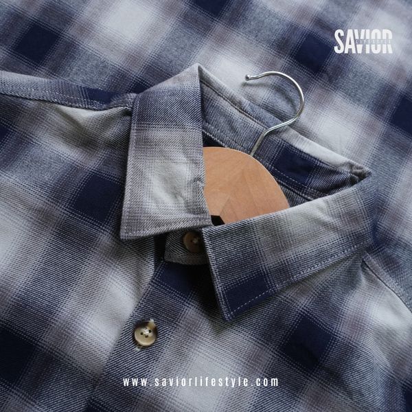Polar Blue - Full Sleeve Pocket Less Check Shirt