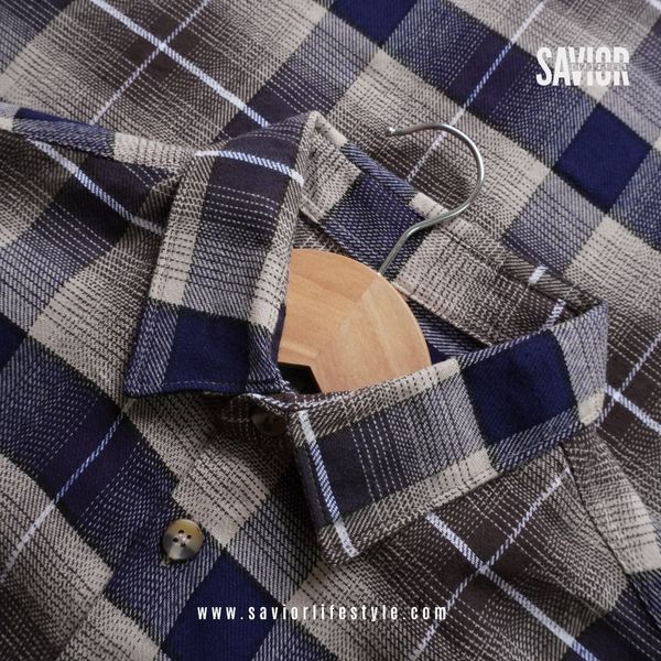 Cocoa Grid - Full Sleeve Pocket Less Check Shirt