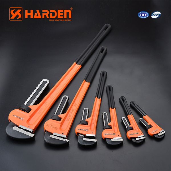 HARDEN Pipe Wrench (8" | 10" | 12" | 14" | 18" | 24" | 36" | 48"), Professional Heavy Duty Chrome Vanadium; 600810 - 600817