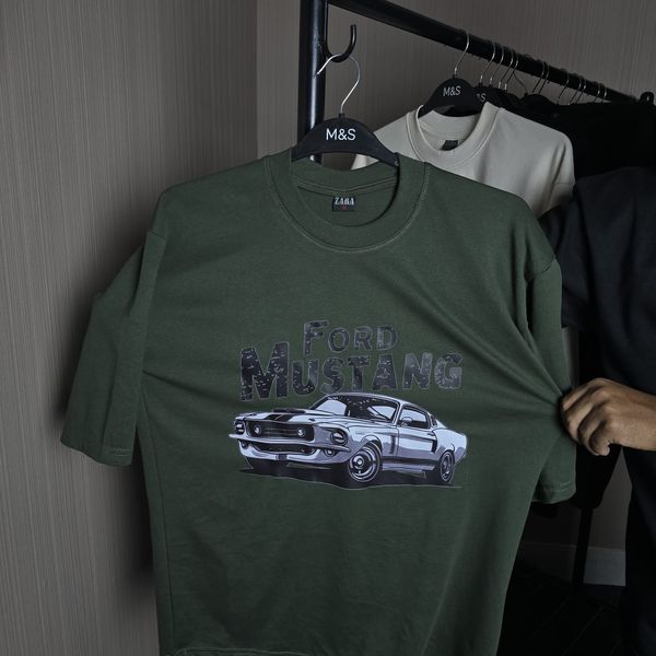 Ford Mustang(Olive) - Dropshoulder Tshirt