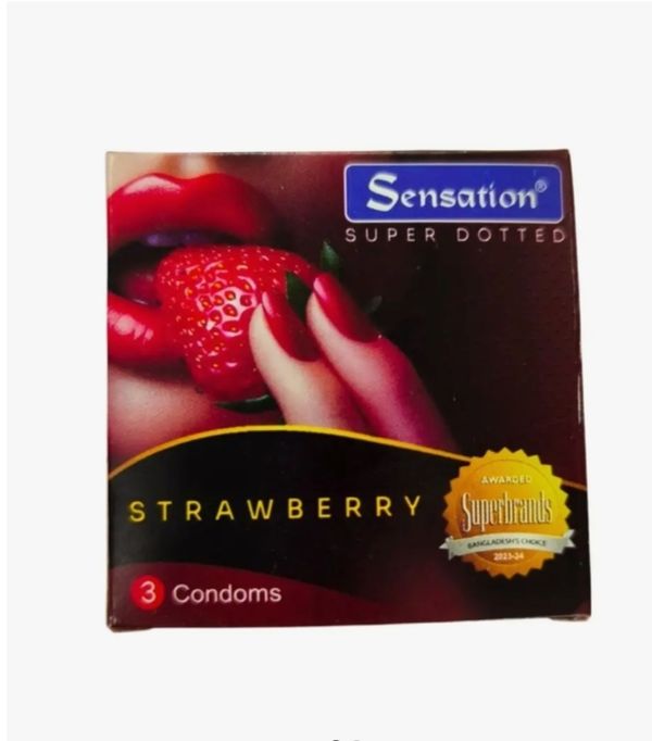 Sensation Super Doted Strawberry Condom 3pcs