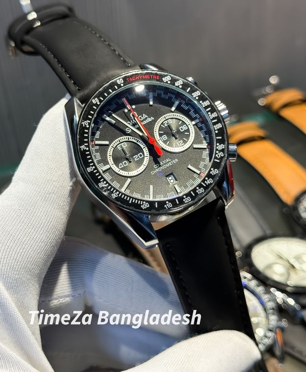 OMEGA SPEED MASTER BLACK BELT BLACK DIAL RED HAND