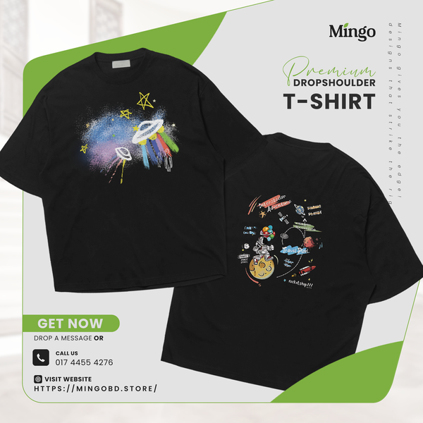 Astronaut- Dropshoulder Tshirt