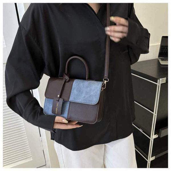 Splicing Texture hand bag👜🤎