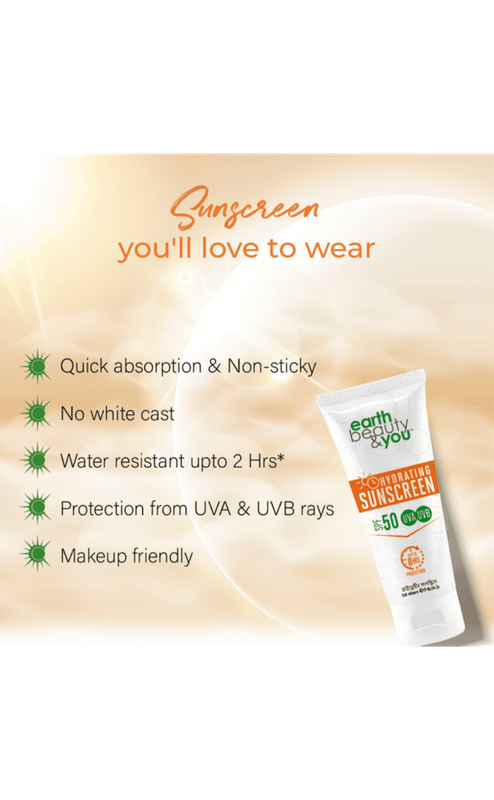 Earth Beauty & You Hydrating Sunscreen (SPF 50 UVA UVB) - Image 3