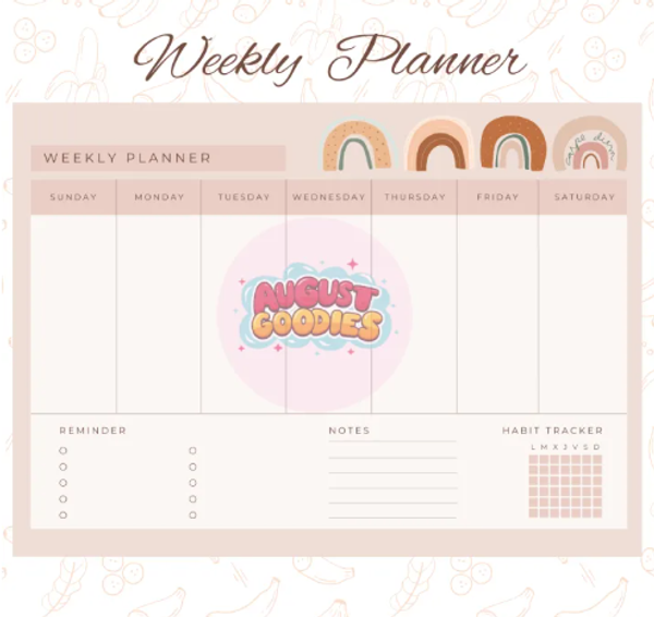 30 pages of cute weekly planner and desk pad for writing tasks , to do etc ( 13.5 x18.8 cm )