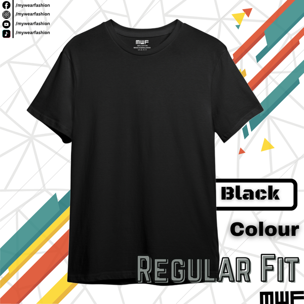 Black Color Premium Solid T-Shirt || Tees ||