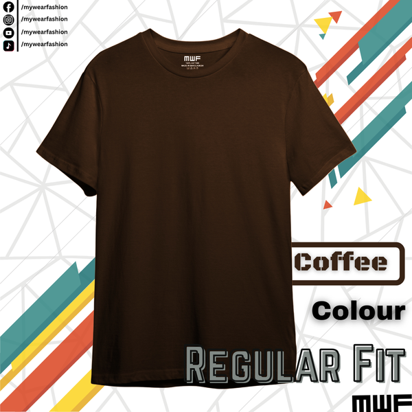 Coffee Colour Premium Solid T-Shirt || Tees ||