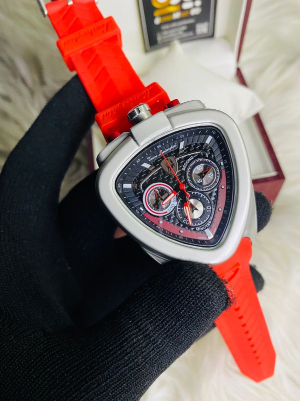 Lamborghini red belt red dial