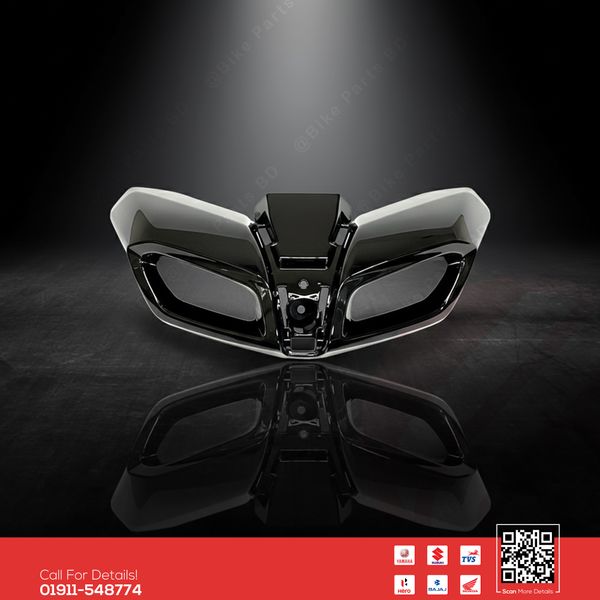 Pilot Light Mask or DRL Mask (Glossy Black) for Yamaha MT15 V2 bike.