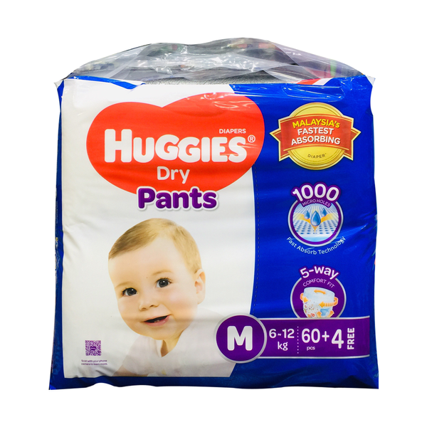 Huggies_M_Size_64pcs_Dry_Pants_For_6_To_12kg_Babies
