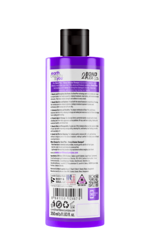 Earth Beauty & You  No. 2 Bond Plex + Honey Infusion Restore Repair Shampoo 350 ml - Image 2