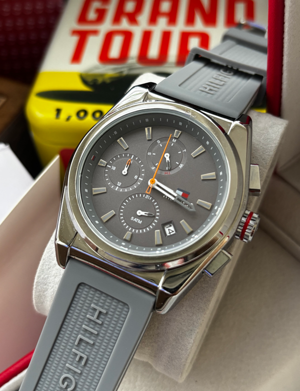 Hilfiger Chrono Silicone Belt Full Grey