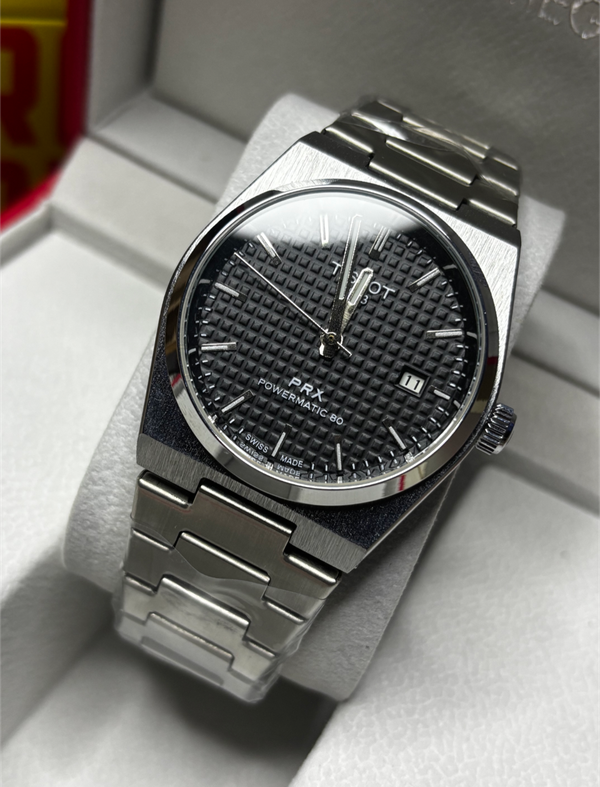 Tissot Prx Automatic Chain Silver Black Dial