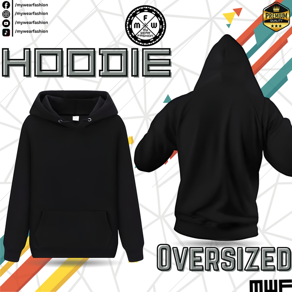 Black Solid premium Oversized Hoodie