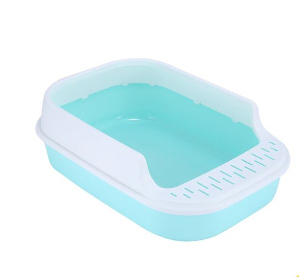 Durable Semi-Enclosed Litter Box for Pet Cat + Free Scooper