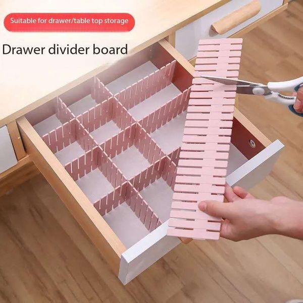 4Pcs DIY Adjustable Drawer Dividers – Plastic Partition Boards for Space-Saving Organization