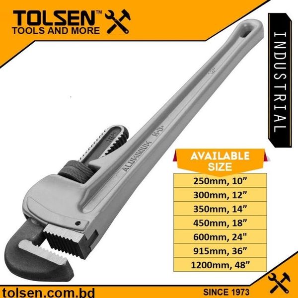 TOLSEN Lightweight Industrial Solid Aluminum Pipe Wrench ( 10" | 12" | 14" | 18" | 24" | 36" | 48" )